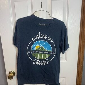 Love Women's Tee - Navy Blue with Graphic Design